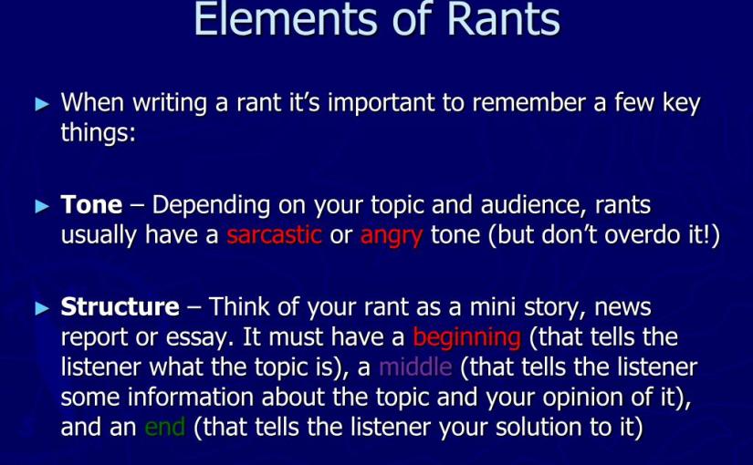 Word of the day, writing&nbsp;rants